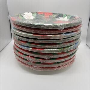 Christmas Paper Plates Lot 10 Packs Holiday Disposable Dinnerware Santa NEW